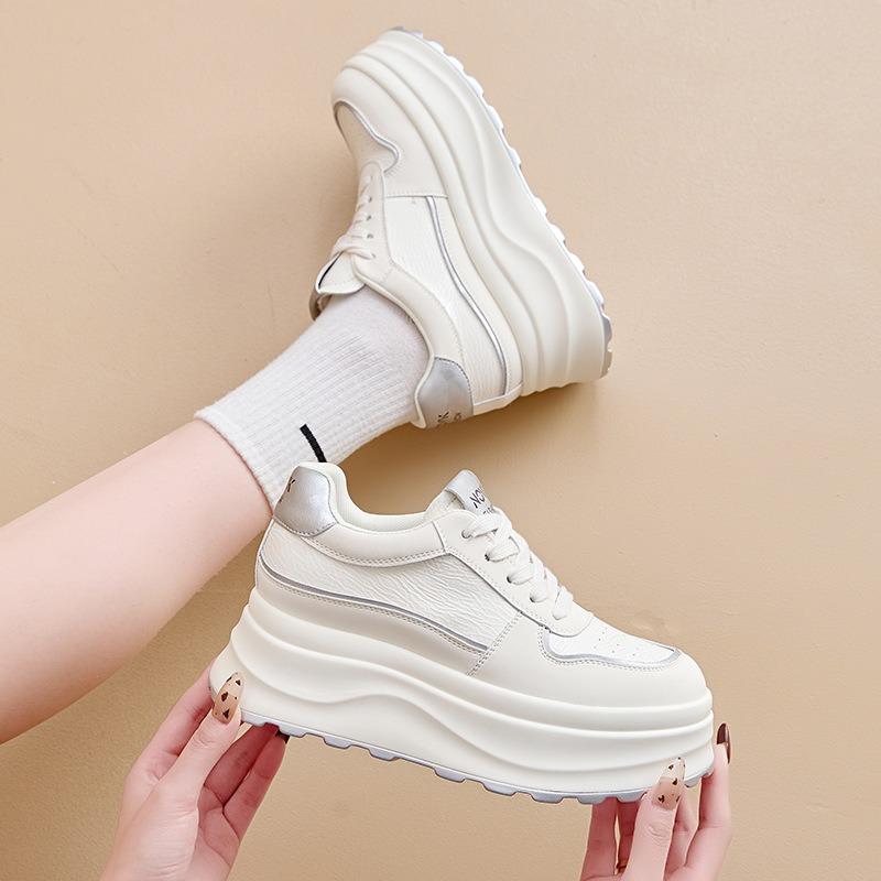 New inner height increase women's shoes show feet, small color matching versatile board shoes, casual sports fashion platform shoes children