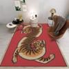 Eclectic Red and Orange Tiger Print Rug for Maximalist for Living Room Abstract Print Bedroom Home Decor Rug Beautiful Classic