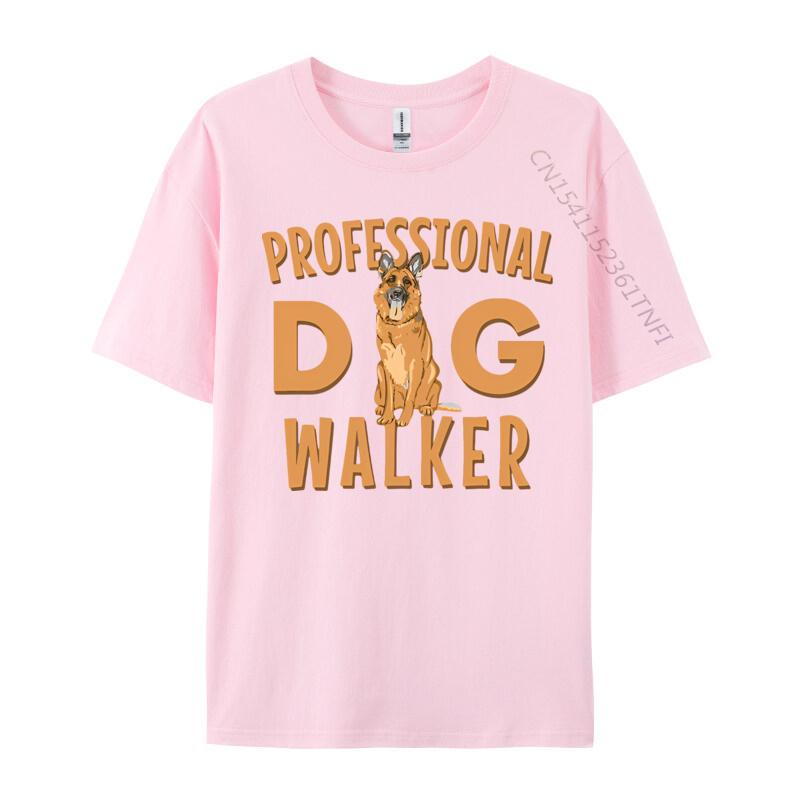 Mens Tshirt Professional Dog Walker Cute German TShirt Oversized Clothes Cotton Pritned Tshirt Black Graphic T Shirts