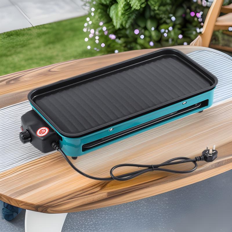 Electric Smokeless Non-stick BBQ Grill for Indoor/Outdoor Use