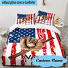 3PCS Custom Name Baseball Glove Bat Bedding Set, Including 1pc Duvet Cover And 2pcs Pillowcases, Suitable for Dorms and Bedrooms Gift