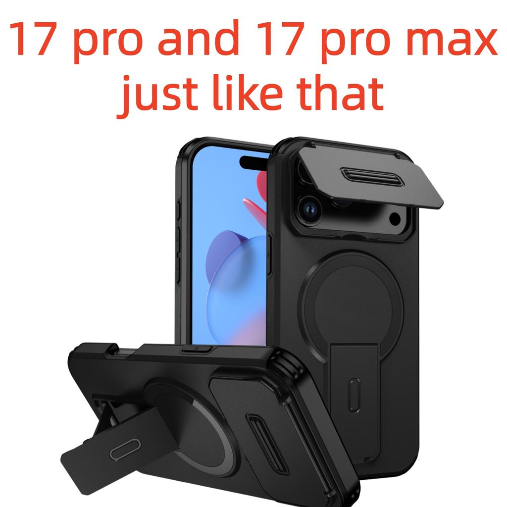 For Magsafe Stand Invisible Hard Case for Iphone 17 Pro Max Air 16 Plus 16e 15 14 12 13 Pro Iphone17 Accessories