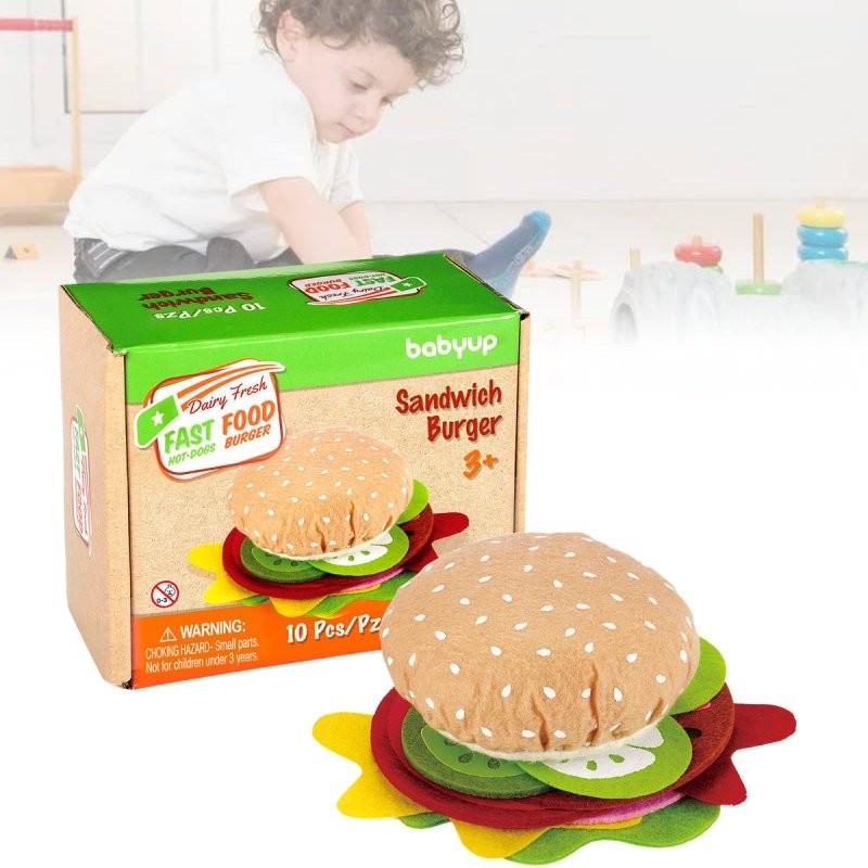 Colorful Diy Felt Burger Toy Set For Creative Play And Imaginative Sandwich Fun