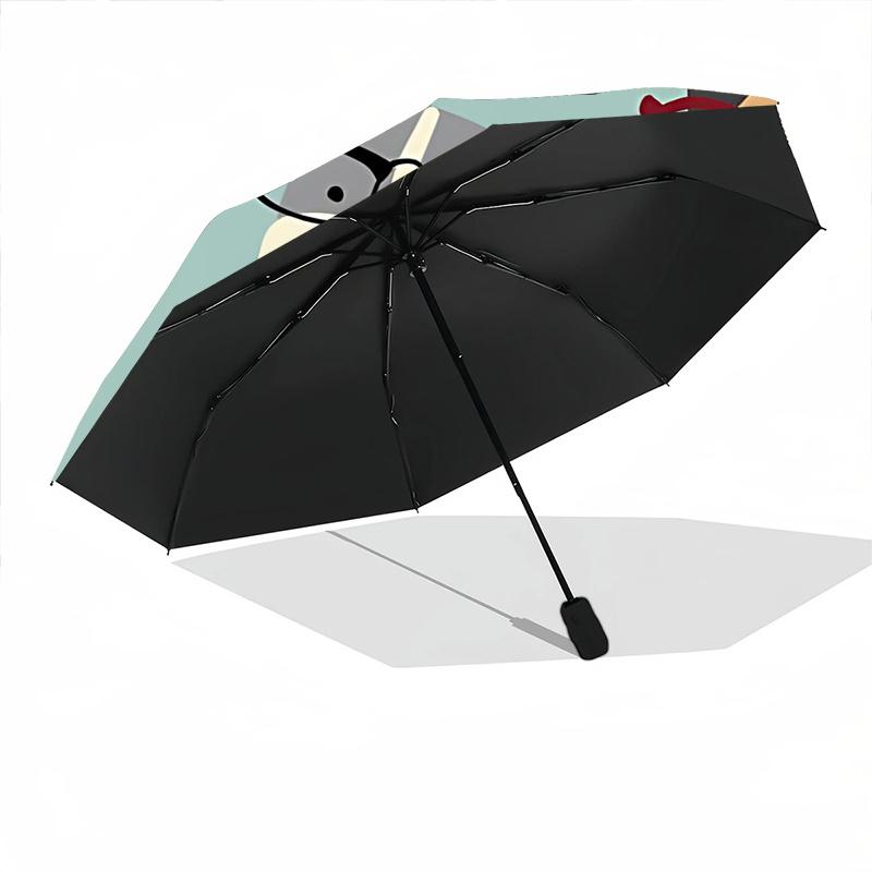 1pc Dogs Glasses Automatic Open/close Umbrella, 8-Rib sturdy structure, Portable Travel Umbrella, Parties, Everyday Use, Outdoor Accessory