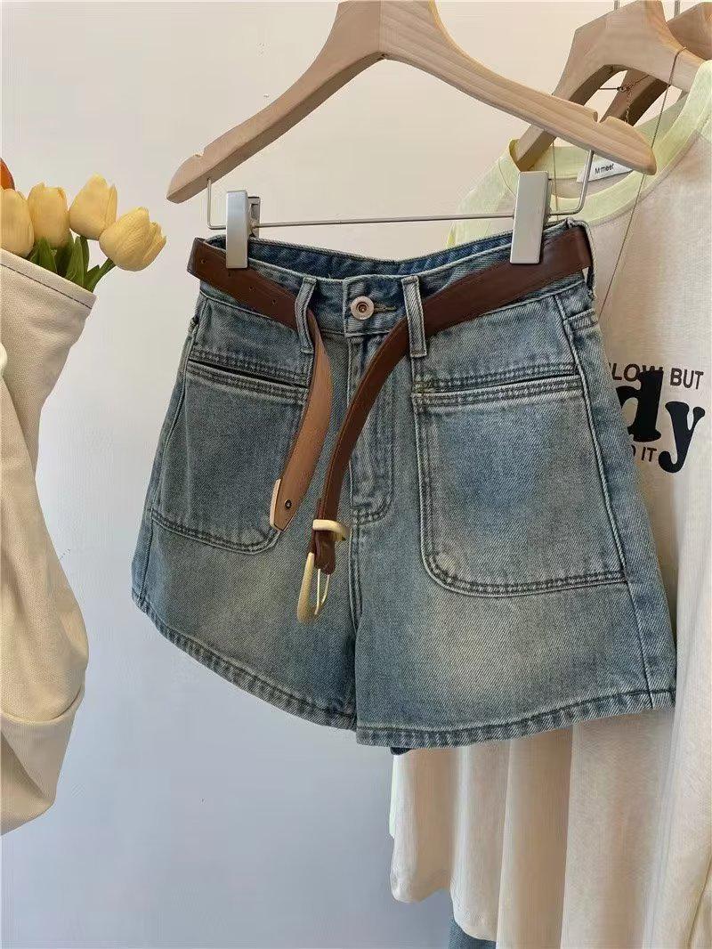 

2023 New Women s High-Waist Denim Hot Pants: Summer Petite Fit 2XL світло-синій колір