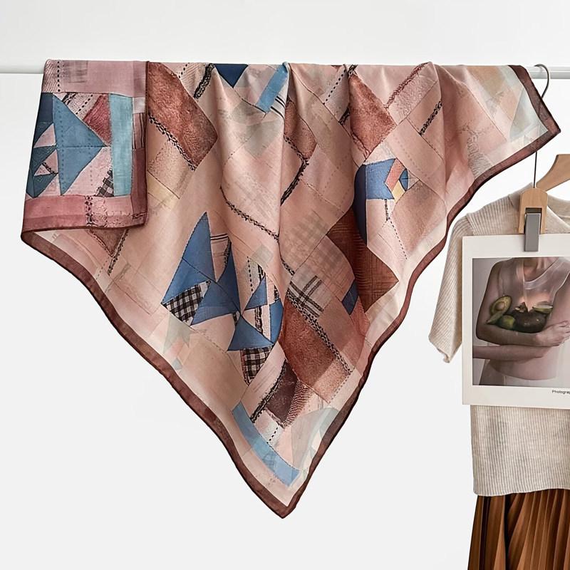 Polka dot double-sided heterochrome ethnic style retro 91 velvet large square scarf silk scarf women's spring and autumn warm shawl scarf scarf