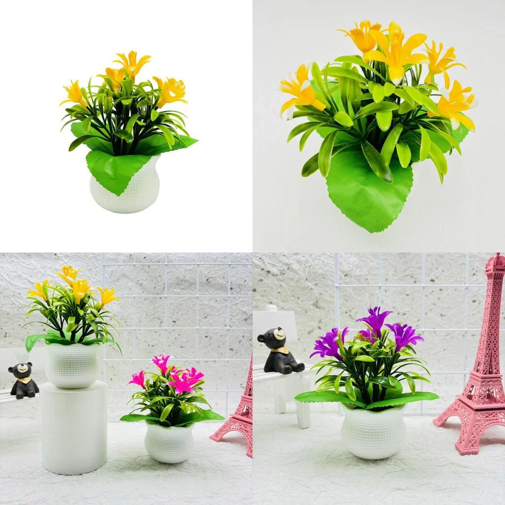 Realistic Faux Orchid Plants With Square Plastic Pots For Party And Hotel Interior Decor