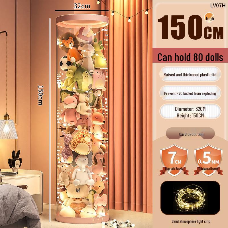 Plyschdocka Förvaringskorg med Dragkedja - Genomskinlig Gosedjursorganisatör