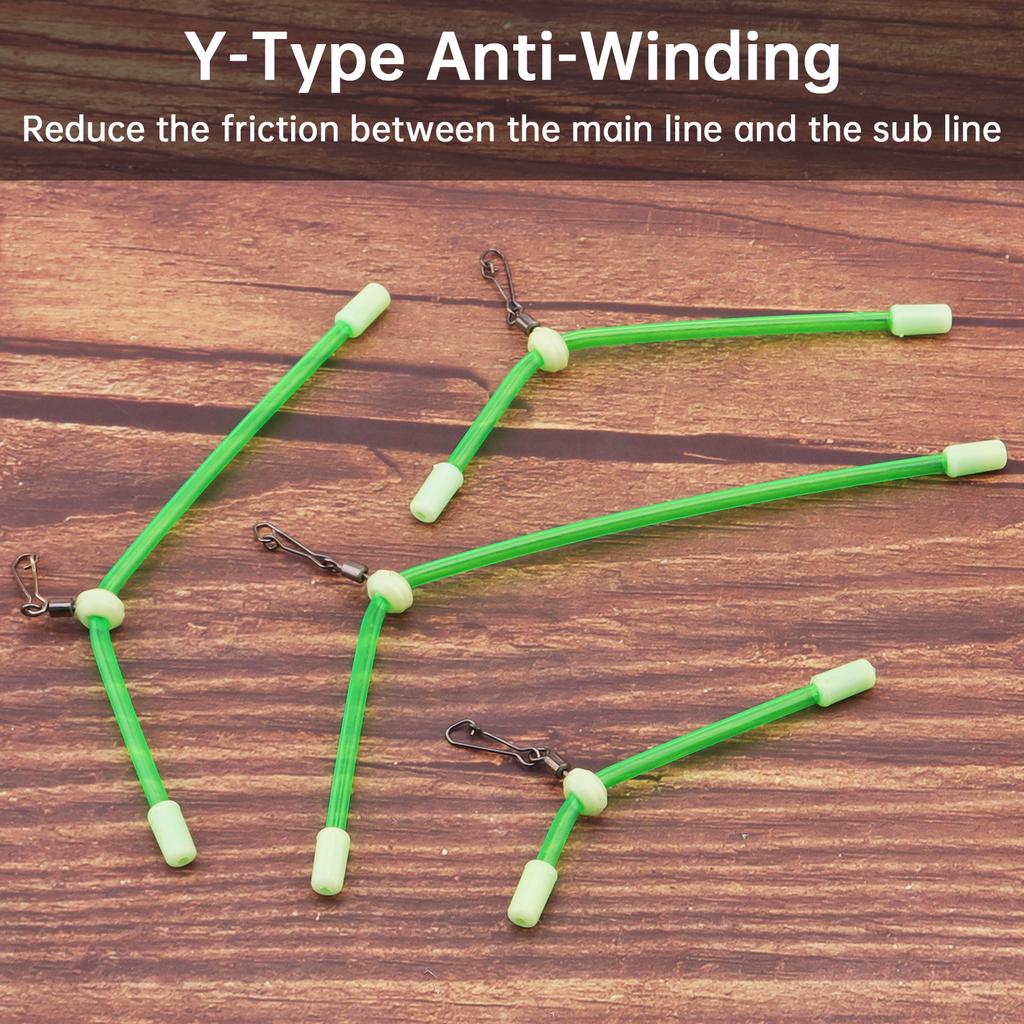 Fishing Float Adjuster Kit,4pcs Small Luminous PVC Balance Tubes, Bobber Connector Stops for Sea Fishing Rigs,Green