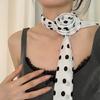 Fashionable Neck Scarf Lightweight Long Muffler with Elegant Round Dot and Rose Pattern Trendy Women's Accessory