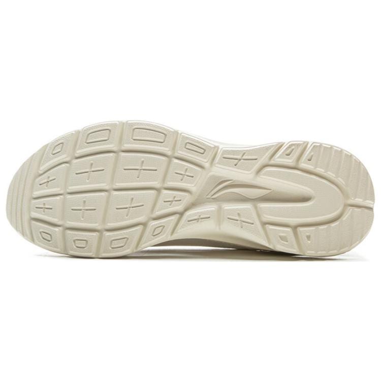 Li Ning Liuyun Cushioning Slip Resistant Abrasion Resistant Lightweight Low top Running Shoes Men's Beige Green ARSV043-4