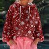Women's Christmas Printed Loose Casual Long Sleeved Hooded Sweatshirt