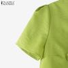 ZANZEA Women Casual V-Neck Summer Short Sleeve Dress