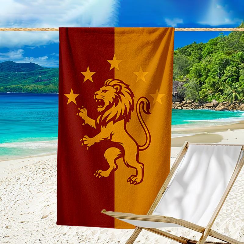 1pc Football Team (13) Beach Towel, Beach and Seaside Swimming Pool Equipment, Fashion Pattern, Rectangular, Travel Essentials