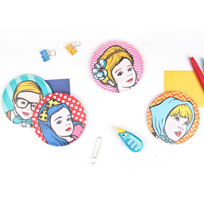 

Pop Art PU Mini Hand Mirror pink