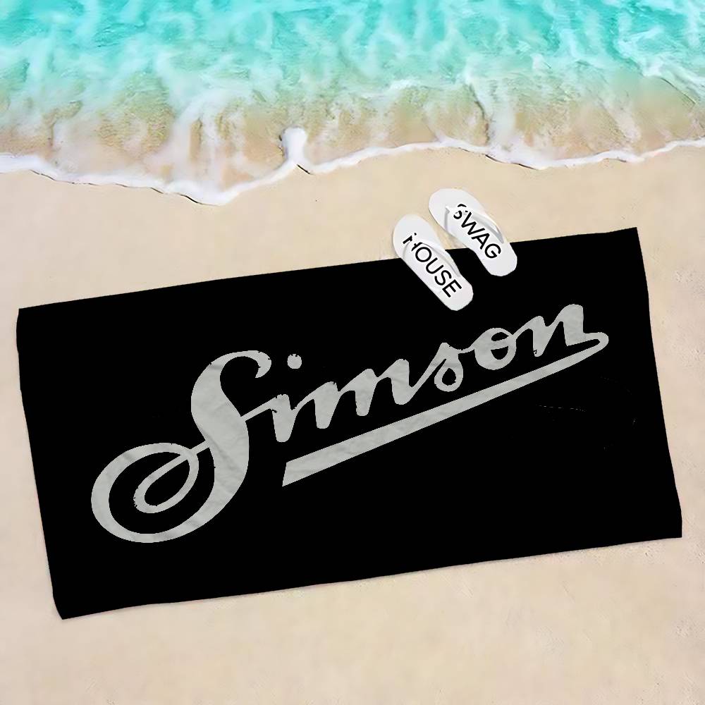 

S-SimsonS LOGO Microfiber Blanket Quick Drying Beach Towels Oversized Printing Super Absorbent Pool Towel Blanket W30*H60(CM)
