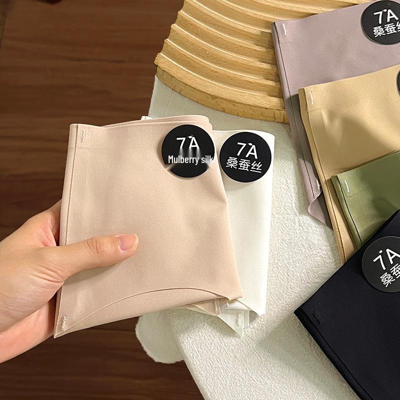 Women's Seamless Ice Silk Panties - Comfortable, Breathable, High Elastic Mid-Waist Briefs with Mulberry Silk Crotch