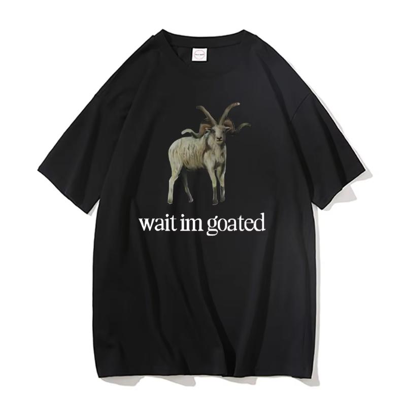 

Singer Alex G Wait Im Goated Graphic T-shirt Funny Goat Meme Print Tshirt Unisex Pure Cotton Tees Men Women Oversized T-shirt... 5XL різнокольоровий