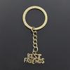 Moda Best Friends 24x16mm Ciondolo 30mm Portachiavi Catena di Metallo Bronzo Uomo Auto Regalo Souvenir Portachiavi