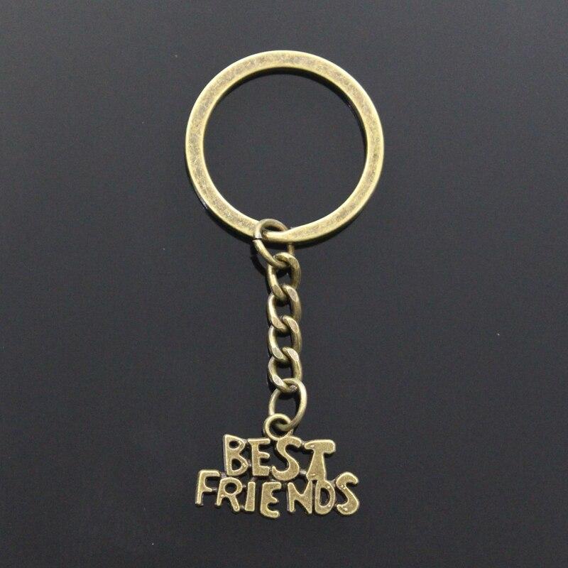 

Модный кулон «Лучшие друзья» 24x16 мм 30 мм, брелок для ключей, металлическая цепочка, бронзовый мужской автомобильный подарок, сувенирный брелок бронзовый