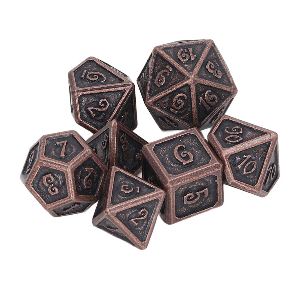 7pcs Rolling Dice Set Metal Role Playing Polyhedral Color Beautiful Dices Toy for Teaching