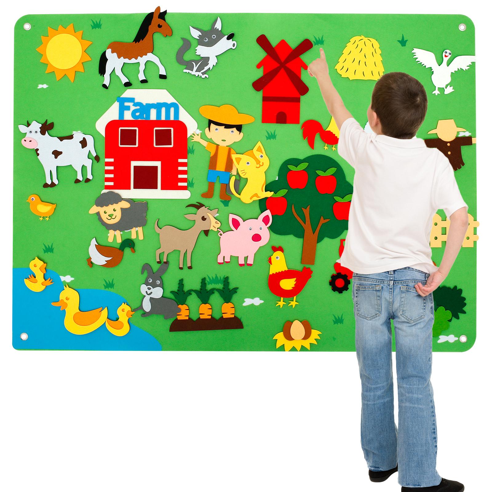 

Felt Board Stories Set Montessori Ocean Farm Insect Animal Family Interactive Preschool Early Learning Toddlers Toys for Child
