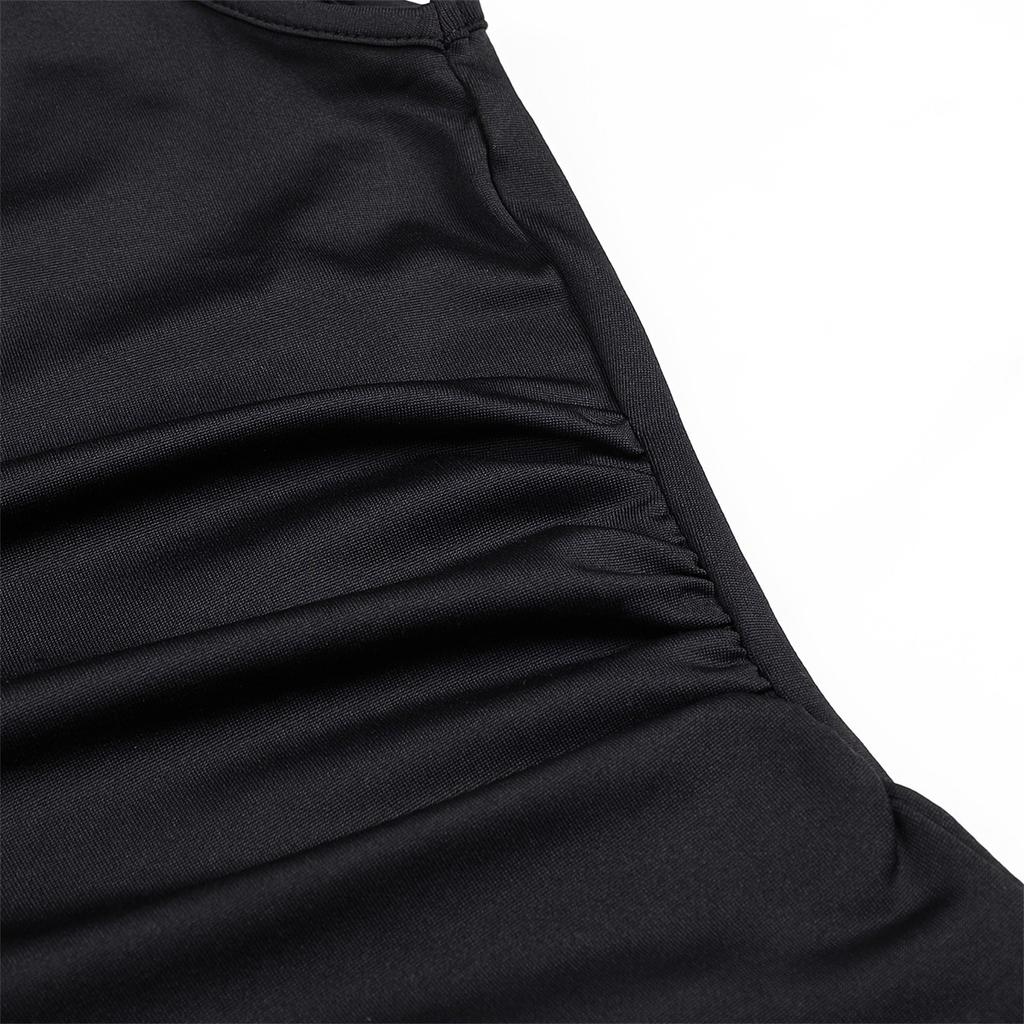 Women's Fashion Casual Sexy O-Neck Solid Color Hollow Sleeveless Dress