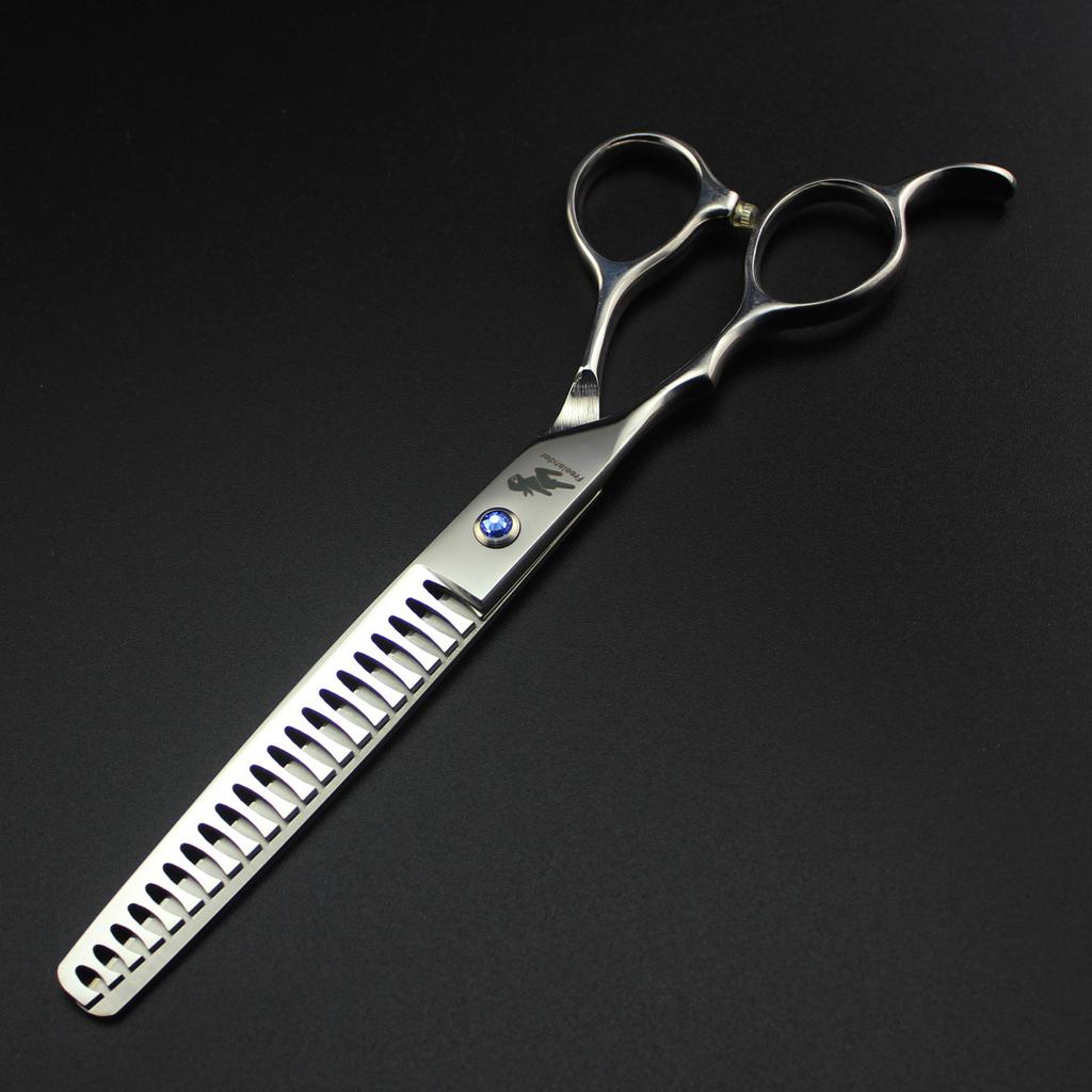 7.0 inch, bright left hand 4 packs, high-end pet beauty scissors, straight scissors set, dense teeth, fish bone teeth 7H