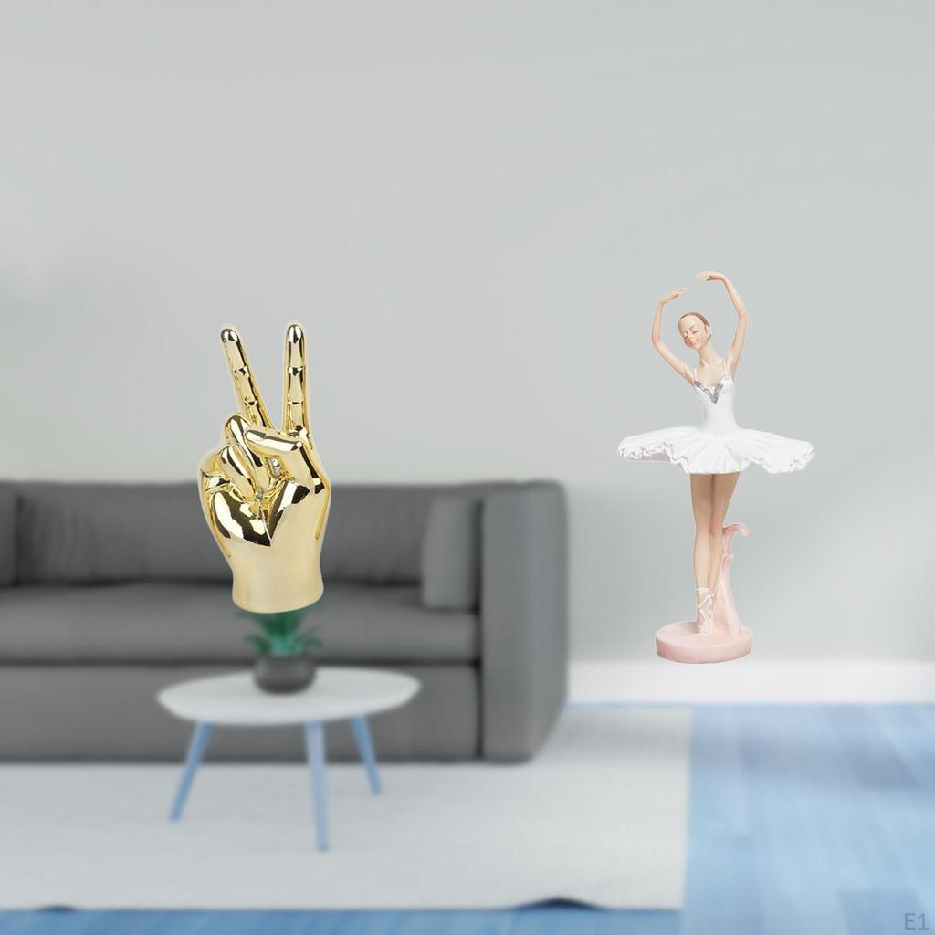 Creative Hand Gesture Ballerina Figurine Sculpture for Home Living Room Cabinet Shelf Office Study