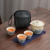 Guochao Retro Ceramic Teapot Ru Kiln Peony Chinese Style Openable Living Room Meeting Guests High-end Tea Ware