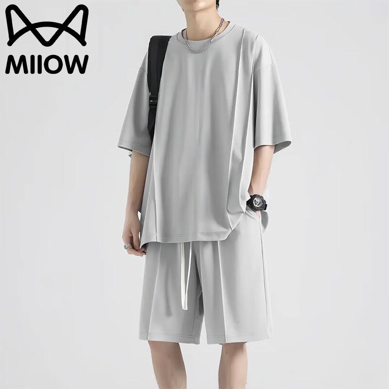 MaoRen Men s Lightweight Casual T-shirt and Shorts Set 3XL