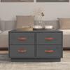  Coffee Table, Grey, 80x80x45 Cm, Solid Pine Wood