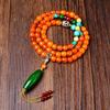 108 Beads Golden Armor Tibetan Style Wenwan Bracelet with Turquoise and Horn Details
