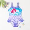 Girls' Mermaid Scale Halter Swimsuit with Ruffle (2025)