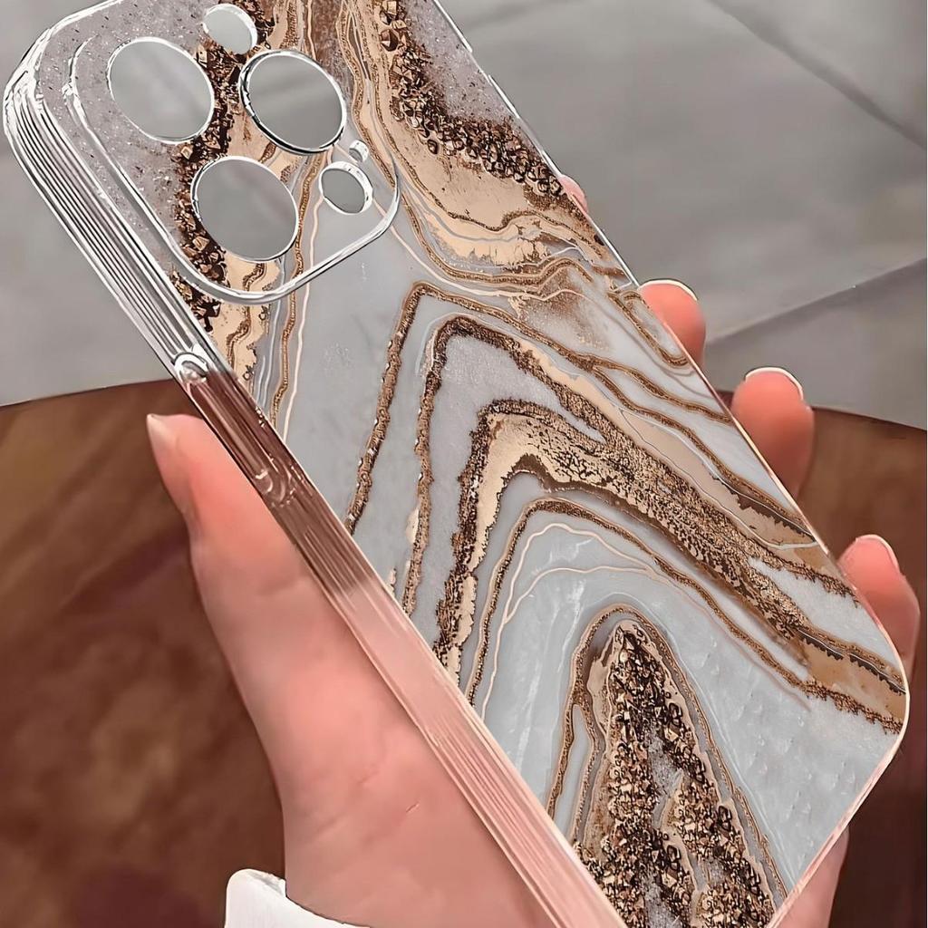 Golden Sand Water-Resistant Clear Case for iPhone 14-17 Pro Max