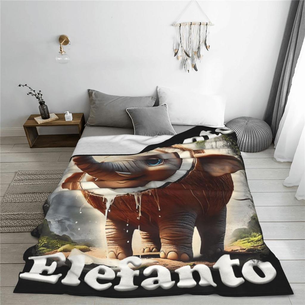 Cocofanto Elefanto Funny Italian Brainrot Meme Humor Gen Z Blanket Warm Soft Print Plush Throw Blanket For Couch Chair Sofa