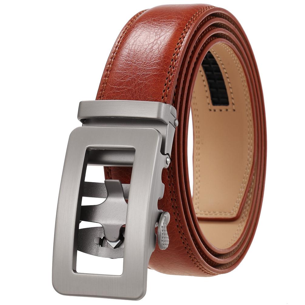 1Pcs Two-Layer Cowhide Automatic Buckle Belt, Men'S Belt, Business Belt Ly35-0838-1