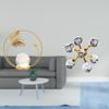 Crystal Sphere Sculpture Modern Metal Figurine Desk Ornament Decorative Statue Stand for Hallway