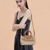 The first layer of cowhide fashion dumpling bag, versatile leather high-end color contrast large-capacity handbag women