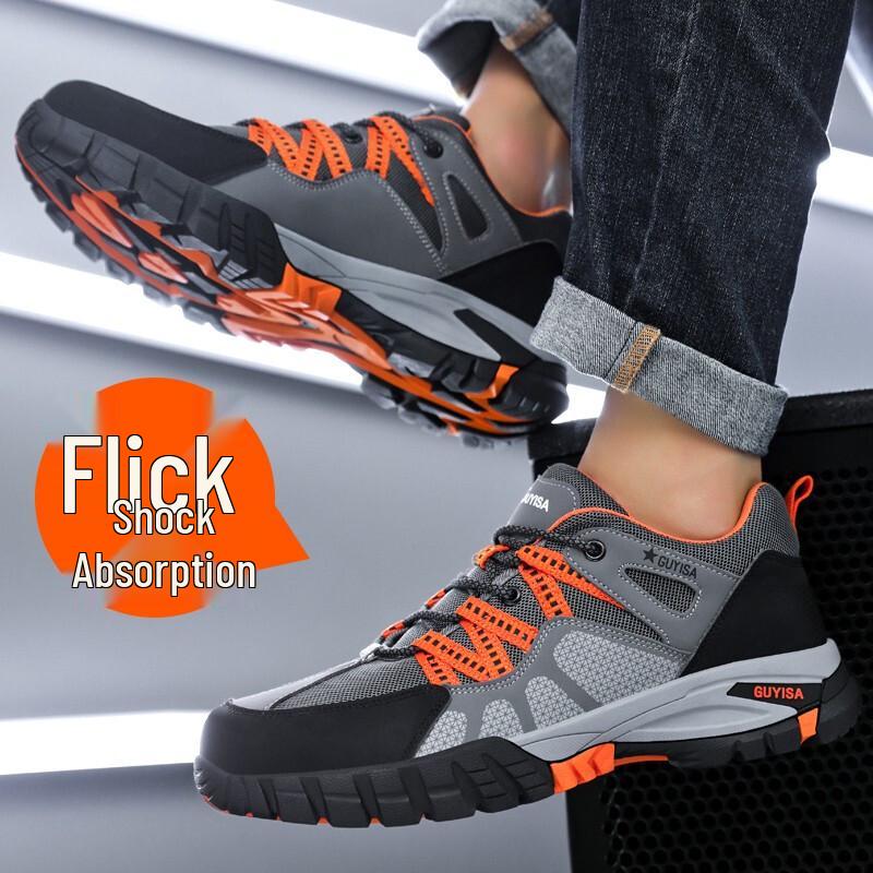Jingtu Men s Lightweight Breathable Steel Toe Anti-Puncture Safety Shoes 42