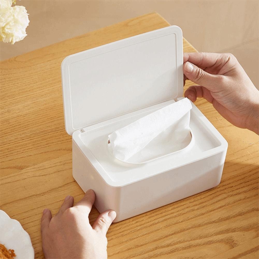 Large Opening Sealed Wet Tissue Case Pull-out Tissue Dispenser Wet Wipes Storage Box Living Room