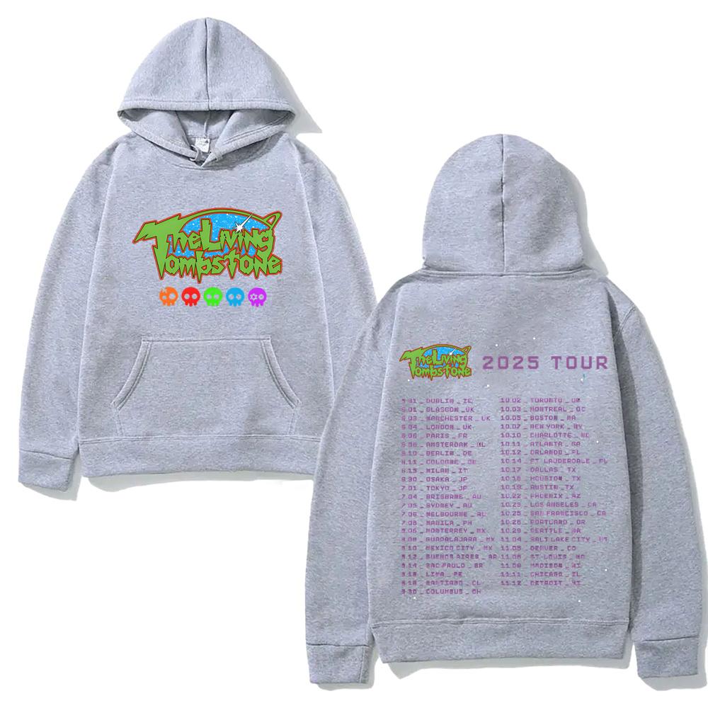 Living Tombstone Punková mikina s kapucí a kapsou Fleecová Pohodlná mikina Gotické oblečení Vintage svetry Grunge