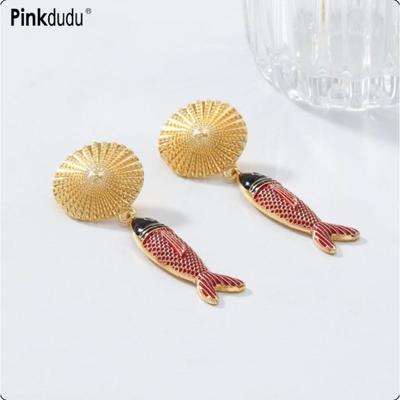 Summer BOHO Ocean Shell Fish Zinc Alloy Earrings Trendy Drop Earrings Women Jewelry PD2250