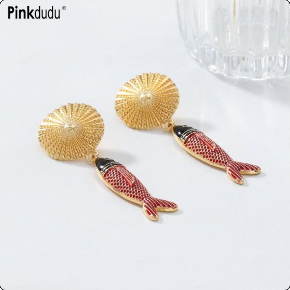 Pinkdudu Summer BOHO Ocean Shell Fish Zinc Alloy Earrings Trendy Drop Earrings Women Jewelry PD2250