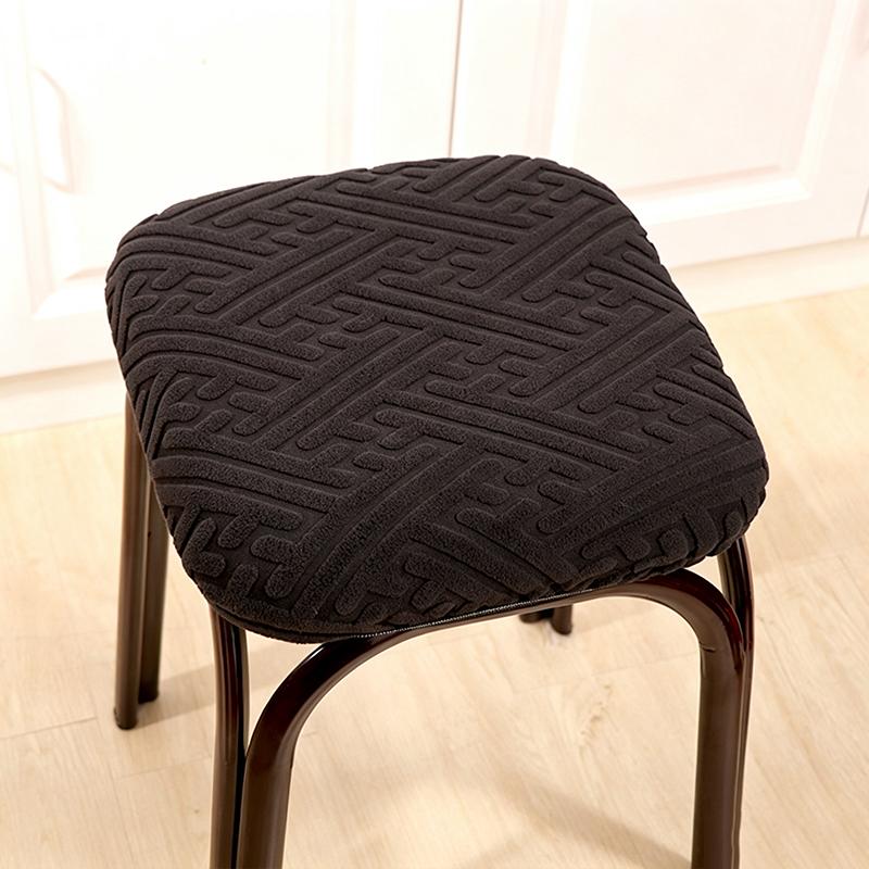 Jacquard Bar Chair Cover Stretch Short Back Bar Stool Covers Dining Room Anti-Dirty Seat Slipcovers For Hotel Wedding Home