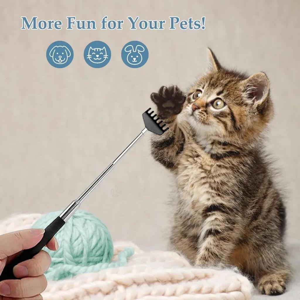 Extendable Back Scratcher the Head Has 15 Rakes, Stainless Steel Portable Telescopic Rubber Handle Back Scratchers for Elderly