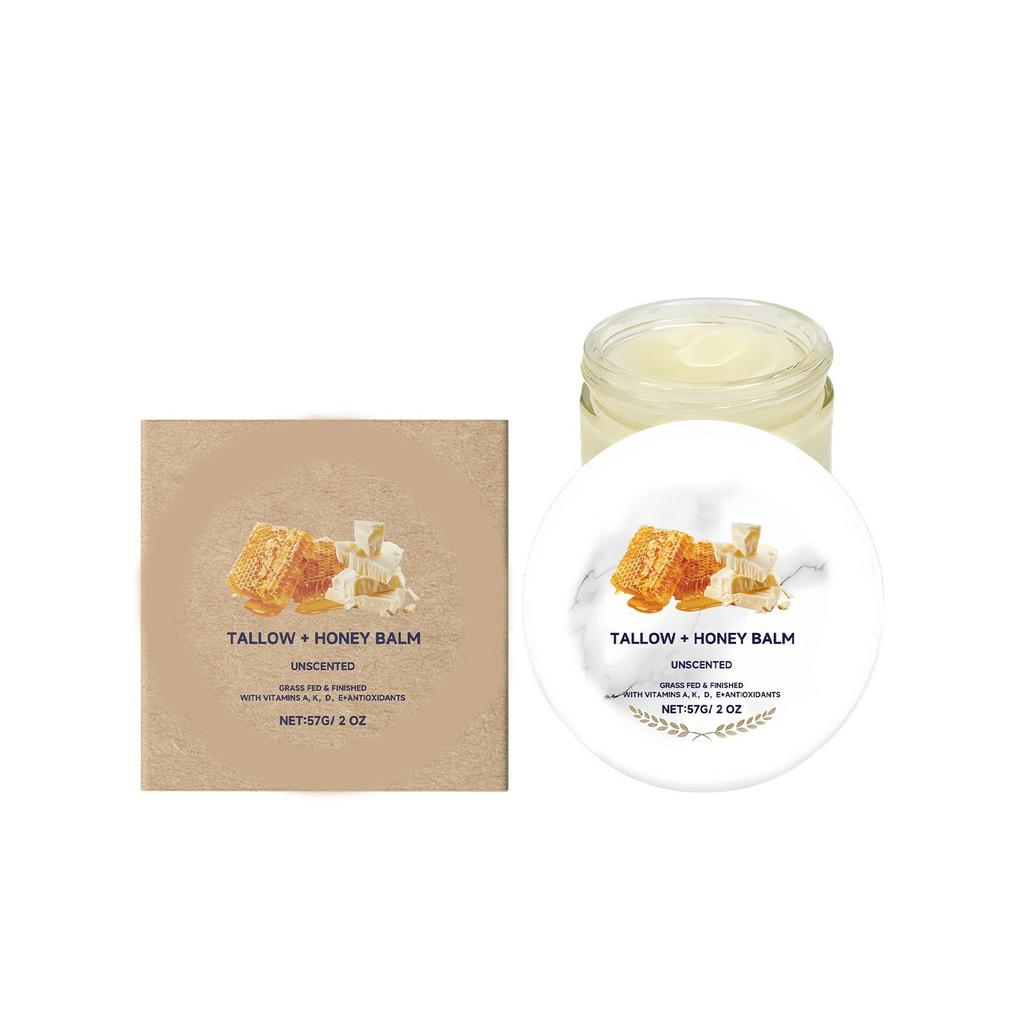 Grass-fed Beef Tallow Honey Cream Hydrates, Moisturizes, Nourishes Dry Skin And Improves Skin Texture