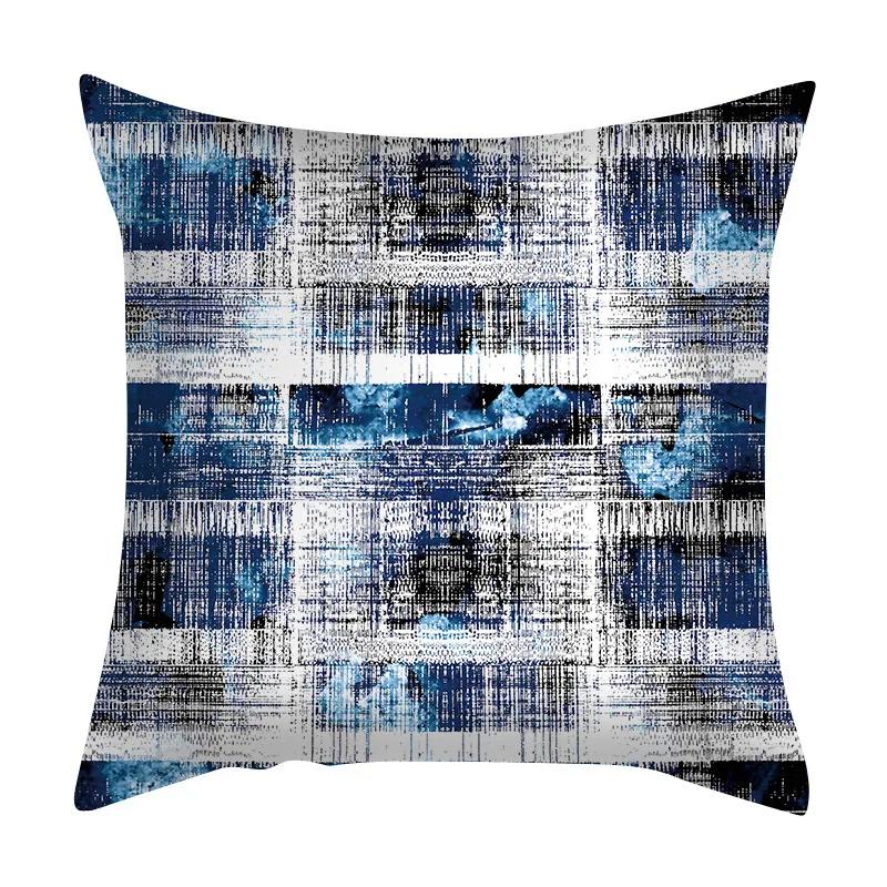 Living Room Bedroom Car Sofa Cushion Wholesale Geometric Abstract Peach Skin Pillowcase