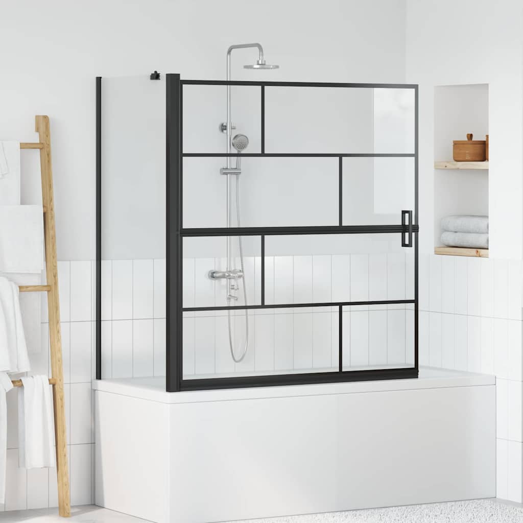 Black and Transparent Shower Screen 116 X 68 X 128 Cm