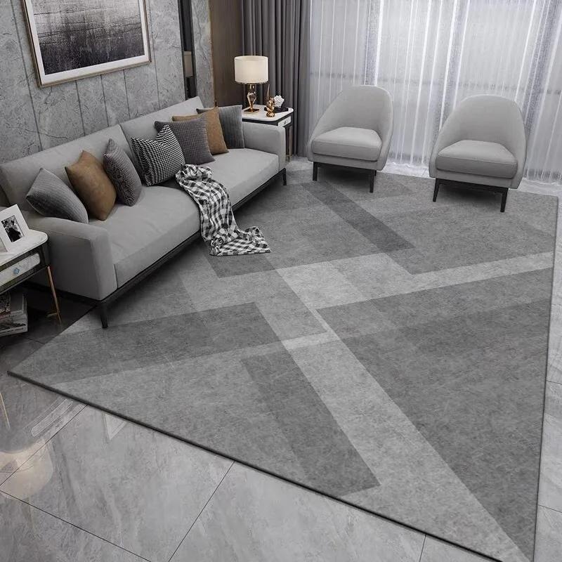 Skandinavischer Geometrischer Wohnzimmerteppich Langlebiges Rutschfestes Design Großzügige Fläche Bodenmatte Stilvolle Heimdeko Teppich Moderne Räume
